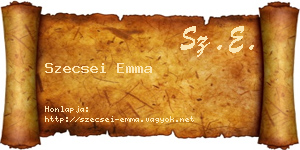 Szecsei Emma névjegykártya
